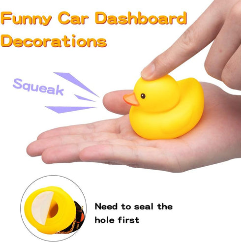 wonuu Rubber Duck Car Ornaments Yellow Duck Car Dashboard Decorations with Propeller Helmet...