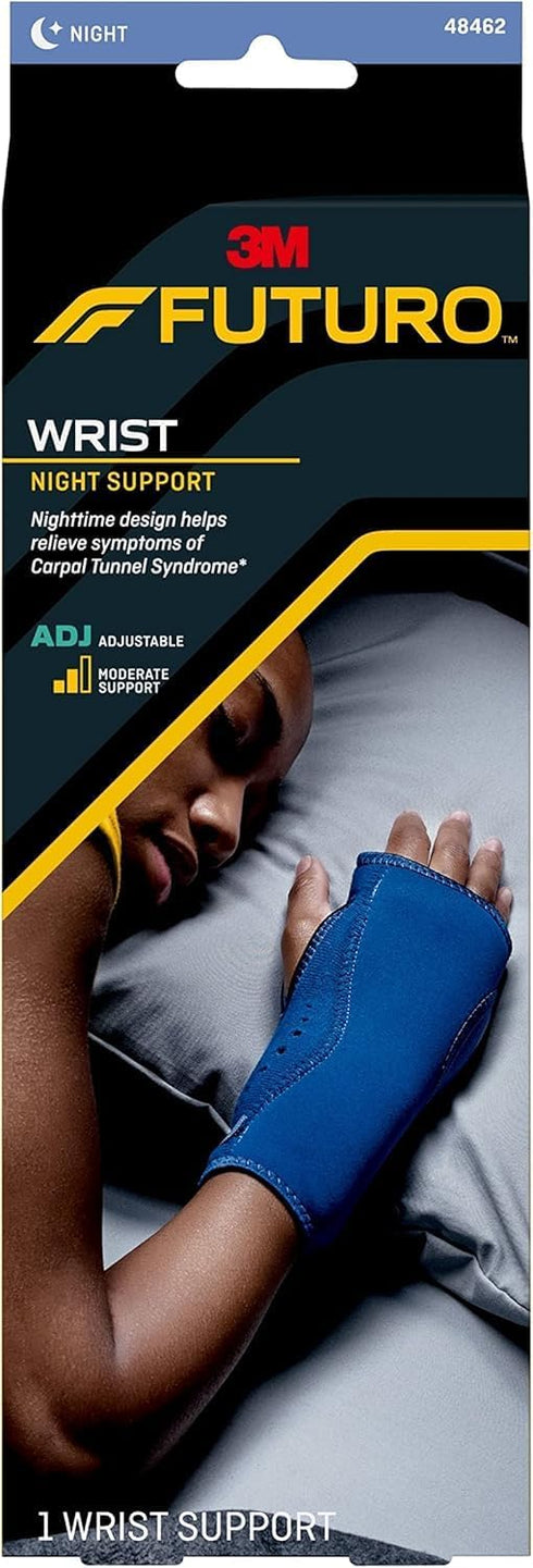 FUTURO Night Wrist Support, Left or Right, Adjustable, Helps Provide Nighttime Relief of Carpel Tunnel Symptoms, Made of Breathable Material, Easy...