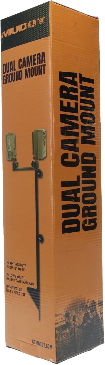 Muddy Dual Camera Durable Steel Fully Adjustable Portable Easy-to-Install Hunting Outdoor Ground Mount | Works on Cameras with 1/4" - 20 Receiver...