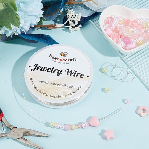 Beebeecraft 98.43 Feet Silver Jewelry Wire 22 Gauge 0.6mm 925 Sterling Silver Plated Copper Wire Dead Soft Round Beading Wire for Jewelry Making S...