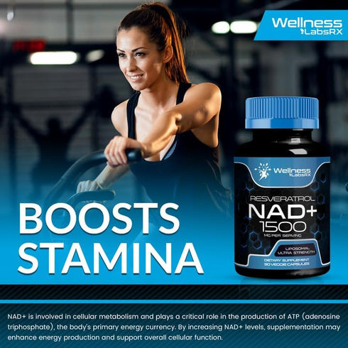 NAD Supplement, 1500mg - Liposomal NAD+ Supplement with Resveratrol, Nad Plus Boosting Supplement - Support Cellular Health, Stamina & Healthy Agi...