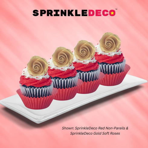 Sprinkle Deco Deep Red Nonpareils Bake In Sprinkle On Mini Pearls Confetti Sprinkles Toppings For Cake Cookie Cupcake Icecream Donut 6oz Bag...