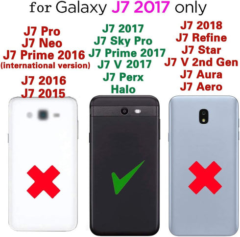 Asuwish Phone Case for Samsung Galaxy J7 Prime 2017 J 7 Skypro Sky Pro J7V V S727VL with Tempered Glass Screen Protector Cover and Cell Soft Silic...