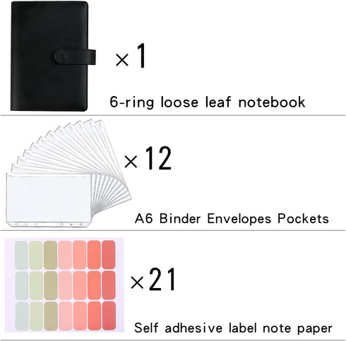 Money Saving Binder, Savings Challenges Book with for Cash Envelopes, 12pcs Zipper Envelopes A6 Budget Binder, Budget Planner for Managing Budgets...