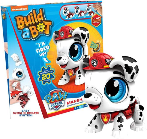 Goliath Build-a-Bot: Paw Patrol - Marshall | Build Your Own Interactive Paw Patrol Characters | Easy Click 'n' Create System | 20+ Piece STEM Robo...