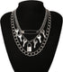 3-5Pcs Punk Layered Key Lock Chunky Chain Choker Necklace Set Gothic Stacking Safety Pin Spike Rivet Collar Necklace for Men Women Hip Hop Rock Co...