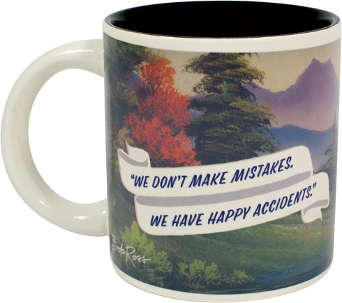 The Unemployed Philosophers Guild Bob Ross Heat Changing Mug - Add Coffee or Tea and a Happy Little Scene Appears - Comes in a Fun Gift Box...
