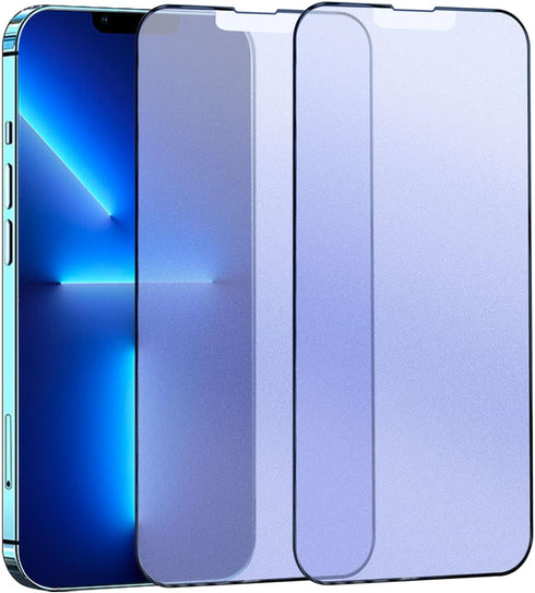 2 Pack Matte Anti Blue Light Screen Protector for iPhone 13 Pro Max/iPhone 14 Plus, Anti Glare, Blue Light Blocking, Eye Protection, Strong Hardne...