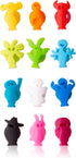 Vacu Vin Glass Markers Party People Set – 12 Unique, Colorful Drink Identifiers – Suction-Based Wine Glass Charms for Parties and Events – Fun & R...