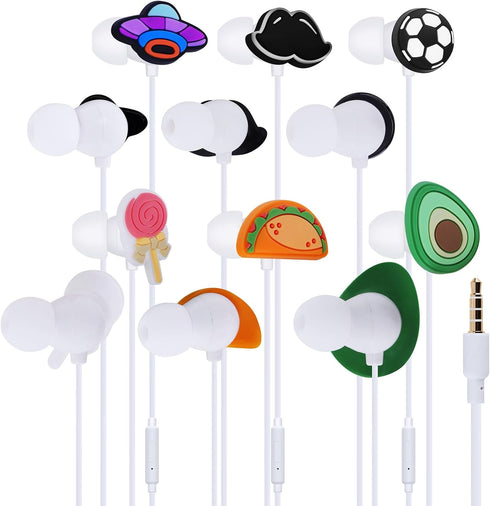 QearFun Cartoon Silicone Earbuds for Kids,Different Pattern 6pcs,Kawakii Wired Earbud & in-Ear Headphones Personality Gift for School Girls and Bo...
