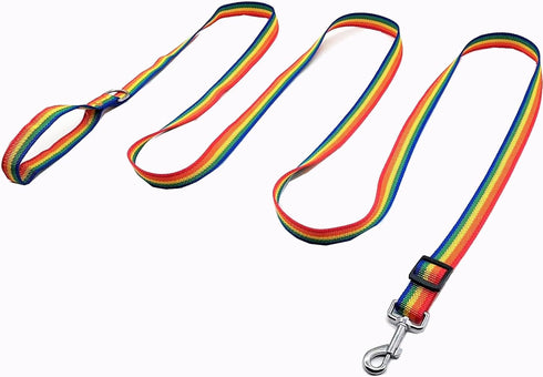 Adjustable Nylon Dog Leash, 6FT/10 FT Long Dog Leashes for Small Medium Large Dogs (1 in x 10 ft, Rainbow)...