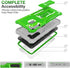 FITO Samsung Galaxy A21 Case, Dual Layer Shockproof Heavy Duty Case with Screen Protector for Samsung A21 Phone, Built-in Kickstand (Green)...