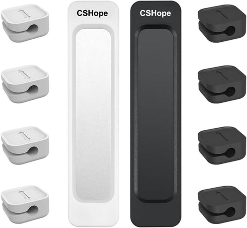 Magnetic Cable Organizer, Desktop Cable Holder Multipurpose with 8 Clips, Magnetic Cable Clips Organizer, Cord Management for All Wires (2 Pack, B...