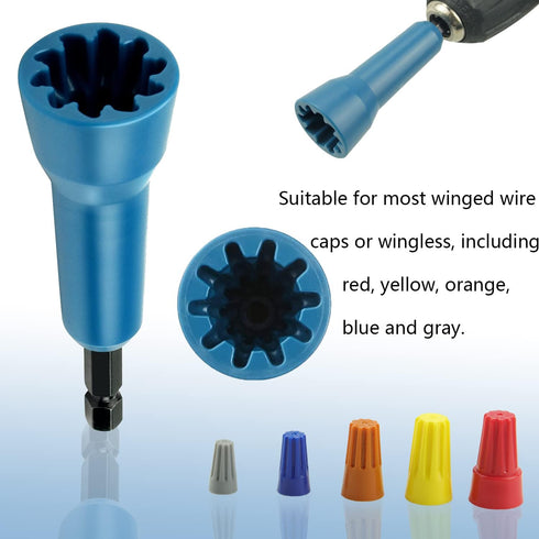 Wire Twisting Spinner,Spin-Twist Wire Connector Socket,Wire twist tool with 1/4" Chuck(Blue)...