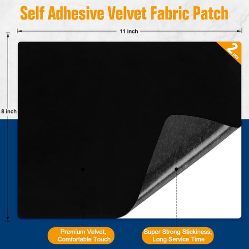 ILOFRI Fabric Couch Repair Patch Self Adhesive 8x11 inch 2PCS, Velvet Microfiber Flannel Sofa Repairing for Upholstery, Furniture, Loveseat, Car S...