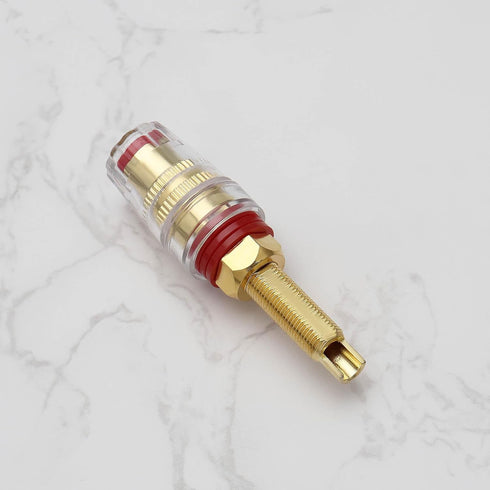 4Pcs Brass Crystal Long M8 Binding Post Heavy Duty Gold Plated Banana Jacks Insulated Binding Post for Speaker Amplifier Terminal Connector...