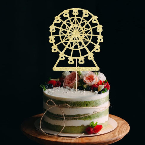 Golden Paper Ferris Wheel Cake BirthdaParty Decoration Celebrations for Boys and Girls...