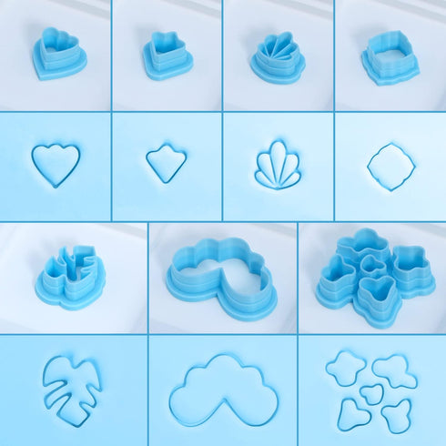 MURMUR Polymer Clay Cutters for Earrings, Set of 13 Small Clay Earring Cutters for Polymer Clay Jewelry Plastic Clay Molds Different Shape Ceramic...