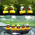 wonuu Rubber Duck Car Ornaments Yellow Duck Car Dashboard Decorations with Propeller Helmet...
