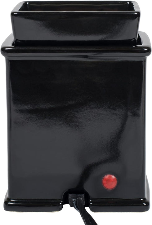 Elanze Designs Home Sweet Home Ceramic Glossy Black Interchangeable Photo Frame Candle Wax Oil Warmer...