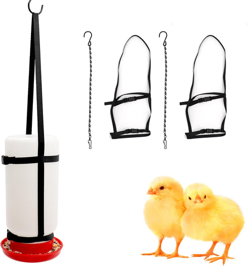 Dnoifne 2 Pack Chicken Hanging Straps for Poultry Farm Chicken Waterer Feeder(Bottle Not Included)...