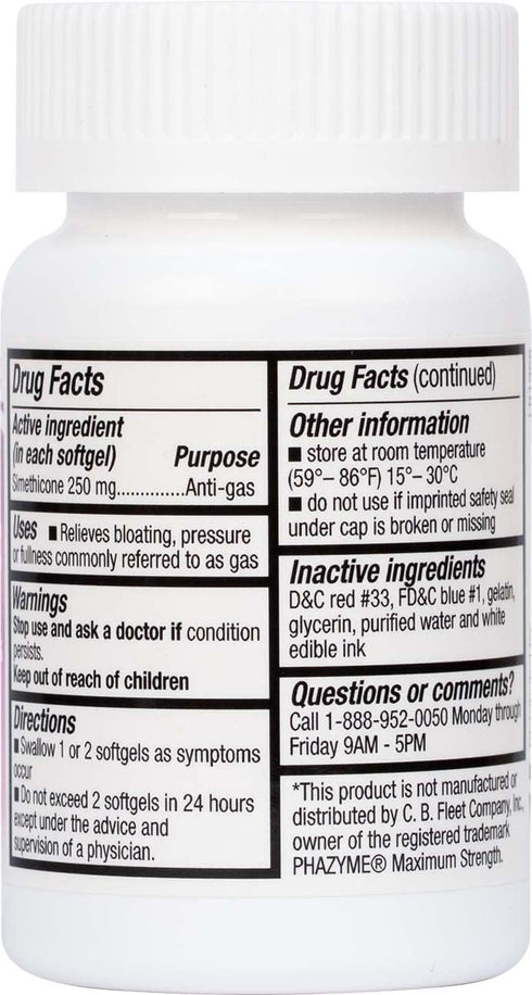 HealthA2Z® Gas Relief Simethicone 250mg | Maximum Strength | Fast Gas Relief | Relieve Symptoms Naturally (100 Softgels (Pack of 1))...