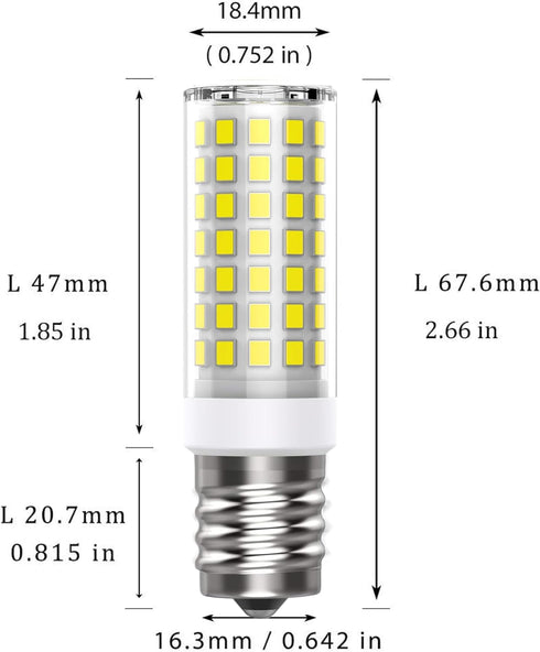 8W Dimmable LED E17 Microwave Oven Bulb - Intermediate Base LED Appliance Light, Daylight 6000K 100W Halogen Equivalent Under-Microwave Stove Ligh...