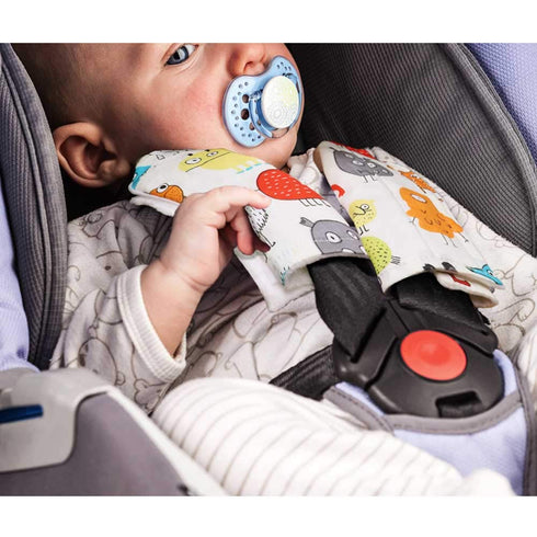DILIMI Baby Car Seat Neck Cover, 2Pcs Spaceship Car Seat Belt Cover Pad, Shoulder Strap Protectors, Seat Belt Covers Cushion for Boy Girl (Litter ...
