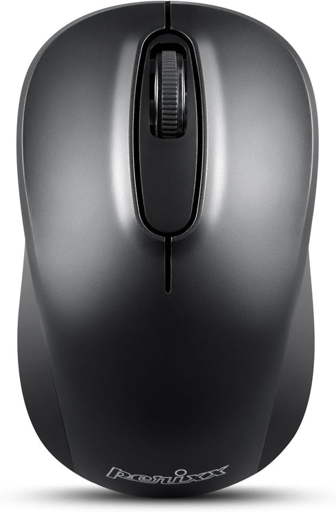 Perixx PERIMICE-722B Wireless Optical Mouse - 3.82x2.28 Inches Portable Design - Silent Clicks with Cable Straps - Black...