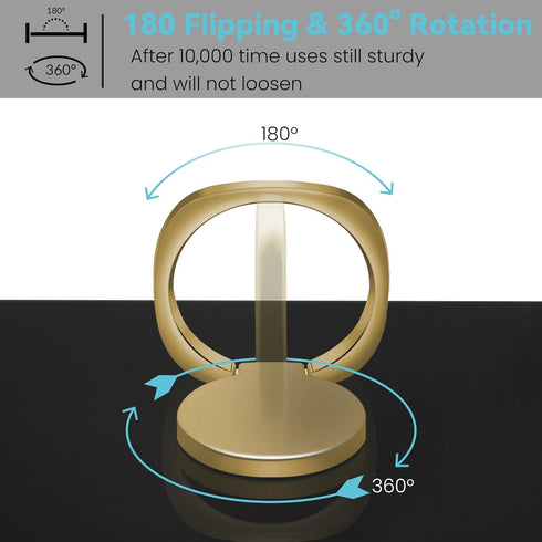 Zinc Alloy Cell Phone Ring Holder Finger Ring Stand, 360 Degree Rotation Kickstand Grip Holder (Square/Gold)......