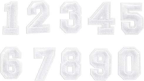 82 Piece Embroidered Iron on Letter Patches and Numbers for Clothing, Backpacks, Sew On Appliques, Arts and Crafts (White, 1 in)...