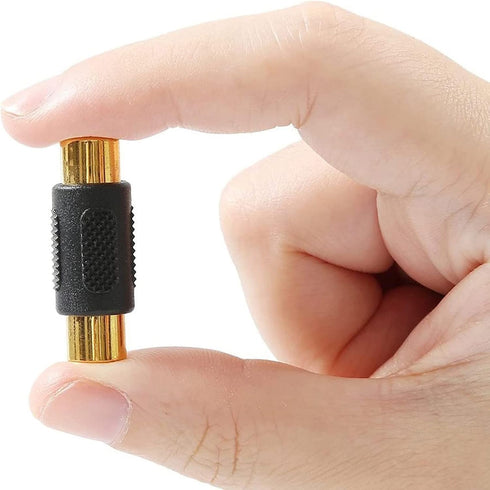 10 Pack Audio Video Gold RCA Female to Female Coupler Connector Adapters,Gold Plated RCA Female to Female Coupler,Compatible with Phono,Speaker,RC...