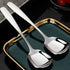 Square Head Spoons, Korean style Square Sugar Spoon,Thick Heavy Stainless Steel Soup Spoons Table Spoons Dinner Spoons Flat Square Spoon,7 Inch,Se...