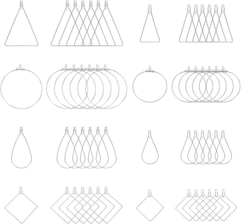 UNICRAFTALE 80pcs 4 Styles Beading Hoop Earrings Stainless Steel Hollow Hoop Earrings Finding Mixed Shapes Hoop Pendant Component for DIY Earrings...