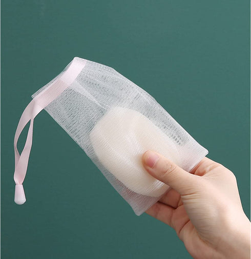 10PCS Soap Bubble Mesh Bags Exfoliating Mesh Soap Saver Pouch Face Cleansing Foaming Nets with Drawstring for Bath and Shower Color Random Deliver...