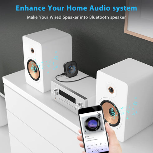 iDIGMALL 2023 Latest Bluetooth 5.3 Audio Receiver for Speaker, Wireless 3.5mm Aux Hi-Fi Music Adapter w/Noise Cancelling Mic & Hands-Free for Car ...