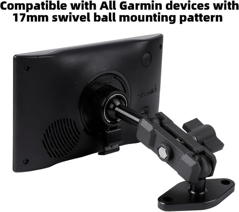 Aluminum AMPS to 17mm Ball Adapter with Extension Rod for Car Phone Holder, Drill Mount Ball Plate Base Meets Industry Standard AMPS Hole Pattern,...