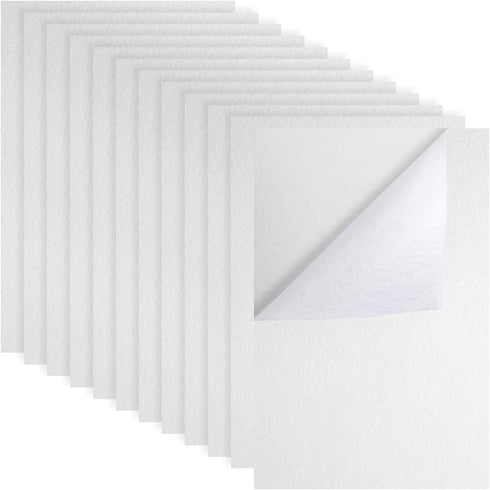 12 Sheets Self Adhesive Felt Sheets, 7.9x11.8inch Sticky Back Felt Sheets for Crafts Felt Drawer Liner for Jewelry Box Drawer DIY Crafts (White)...