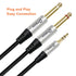 DTECH 3ft 3.5mm to 1/4 Adapter Audio Stereo Cable TRS 1/8 to Dual Quarter Inch TS 6.35mm Y Splitter Guitar AMP Aux Cord for Headphones Jack Laptop...