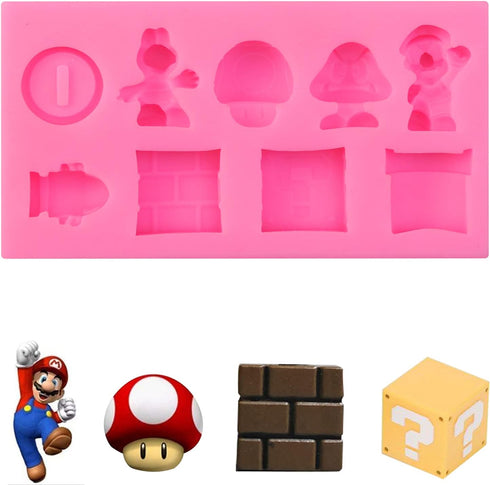 9-Cavity Silicone Cartoon Fondant Mold for Cake Decorating, Candy Making, and Resin Crafts - Chocolate, Gum Paste Tray, and Resin Casting...