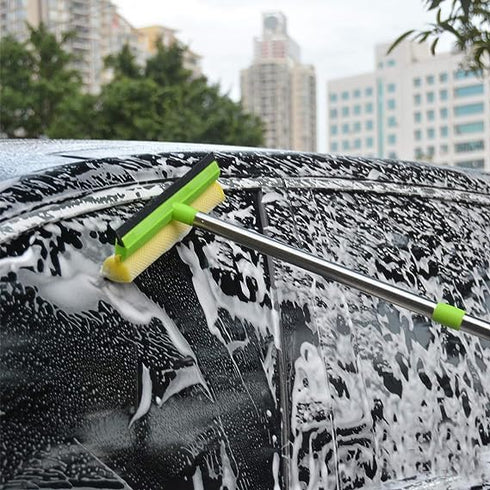 Window Squeegee for Window Cleaning, 58'' Squeegee Window Cleaner Tool 2 in 1 Car Window Cleaning Tool with Extension Pole Telescopic Window Washi...