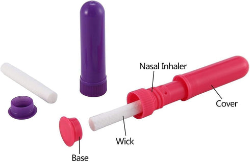 12 Set Essential Oil Inhaler, Refillable Nasal Inhaler Blanks with Unscented Wicks, Assorted Colors...