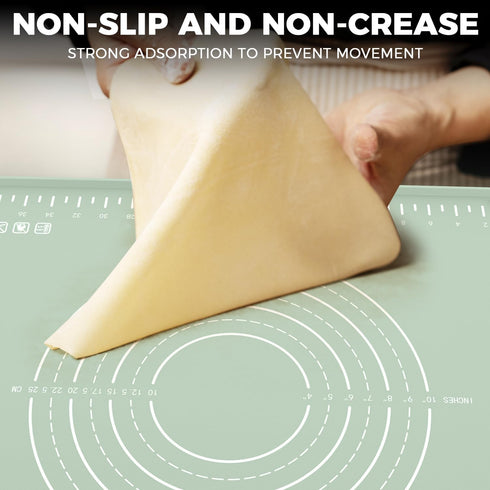 Silicone Baking Mat 24" x 16", Extra Thick Dough Rolling Mat with Measurements and Edge Heightening, Non-stick Food Grade Silicone Pastry Mat for ...