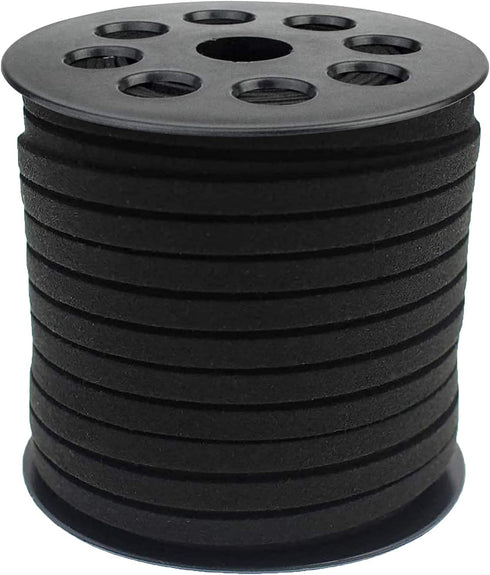 5mm Suede Cord, 50 Yards Suede Lace Faux Leather Cord for Bracelet Necklace Beading DIY Crafts Thread(Black)...