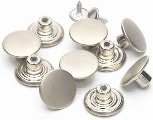 12 Sets Jean Tack Buttons Metal Replacement Kit, Matte Silver (Silver)...