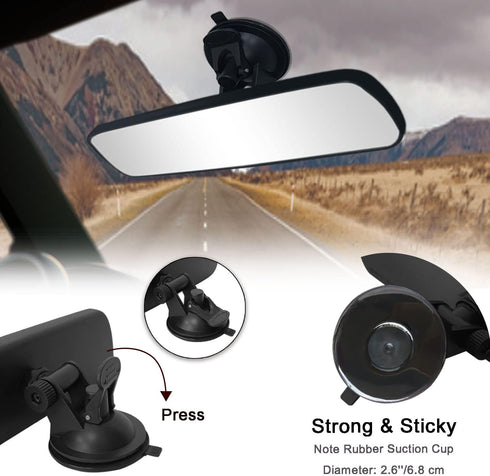 Rear View Mirror,LECAMEBOR Universal Thickened Anti-glare HD Car Interior Rear View Mirror-(With Adjustable Suction Cup)...