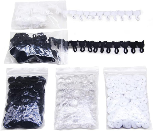 1 Pack 2 Meters Elastic Button Loop and 300pcs buttons for Snowsuit Hat Fur Collar Sewing Accessories DIY...