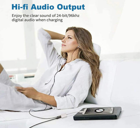 3 in 1 Lightning to 3.5mm Jack Headphone Adapter Earphone Jack Audio and Charging Adapter Headphone Splitter Compatible for iPhone 13 12 11 SE XS ...