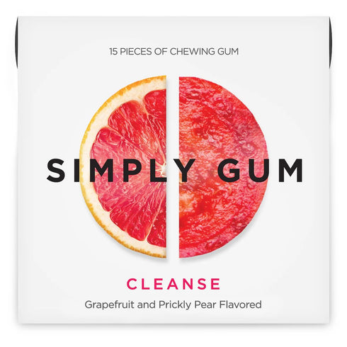 SIMPLY Gum | Cleanse with Grapefruit and Prickly Pear | Plant- Based Chewing Gum | Pack of Six (90 Pieces Total) | Synthetic Plastic Free + Aspart...