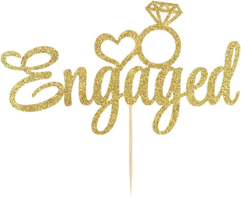 Engaged Cake Topper - Engagement Wedding Party Decorations Supplies...